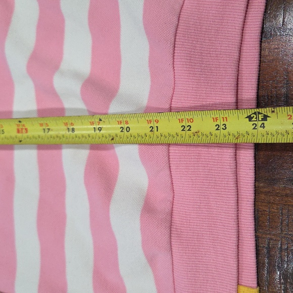 In The Beginning Striped Yellow and Pink Women's Sweatshirt - Picture 5 of 6